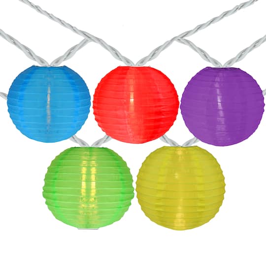 10ct. Multicolor Round Chinese Lantern String Lights By Northlight | 7.25 ft | Michaels®